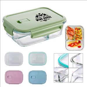 1040ml 3 Compartment Food Storage glass Lunch Box